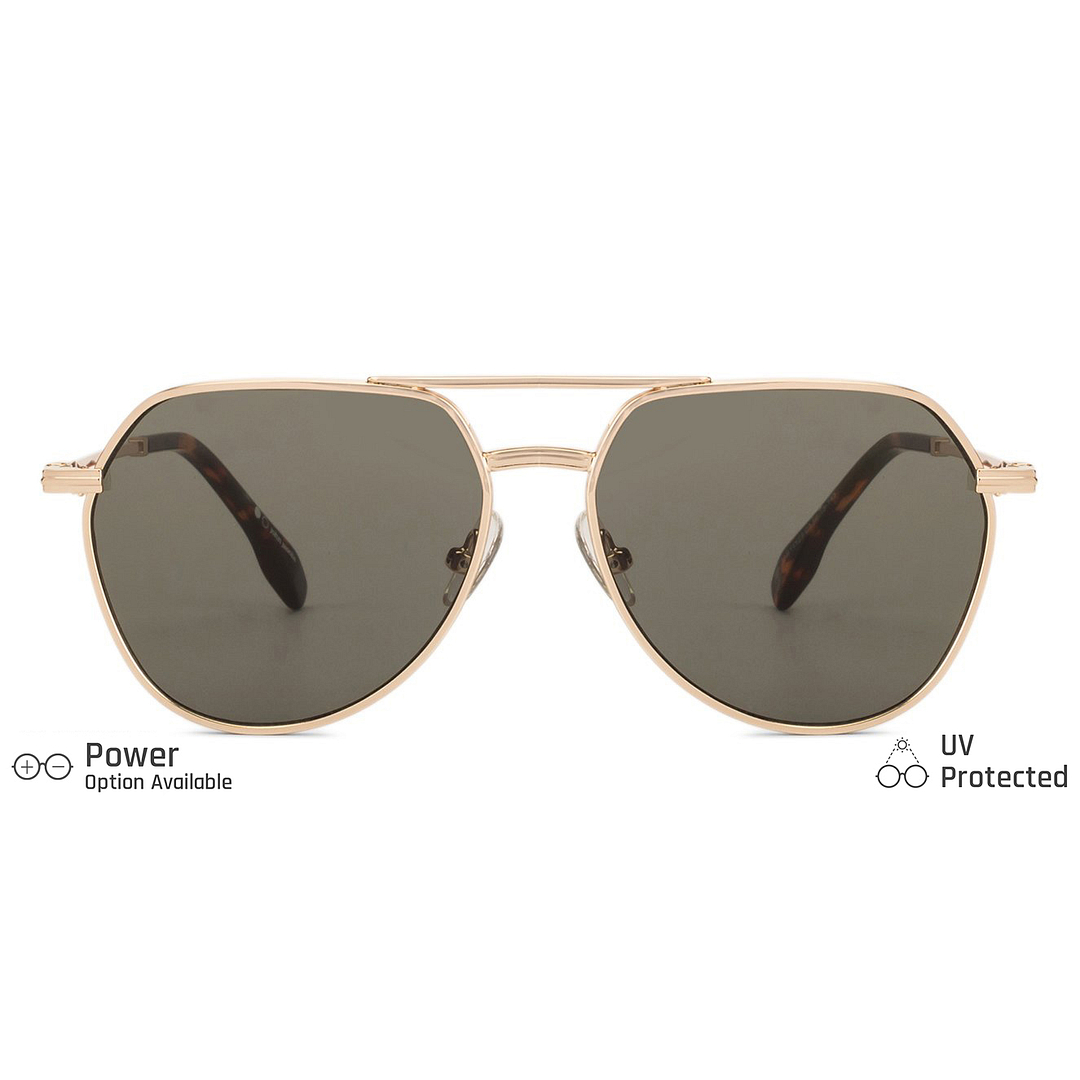 John Jacobs Gold Full Rim Aviator left side