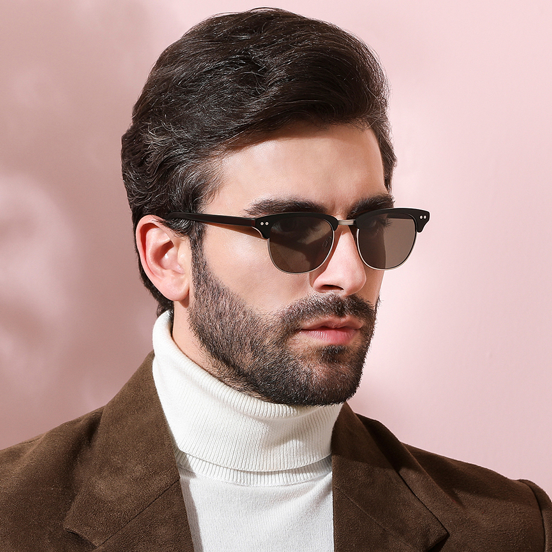 John Jacobs Black Full Rim Clubmaster left side