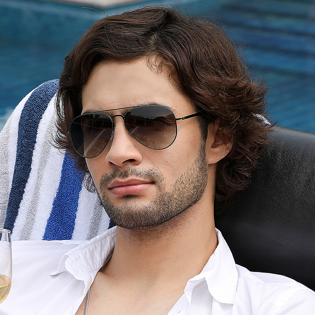 John Jacobs Online Gunmetal Full Rim Aviator right side