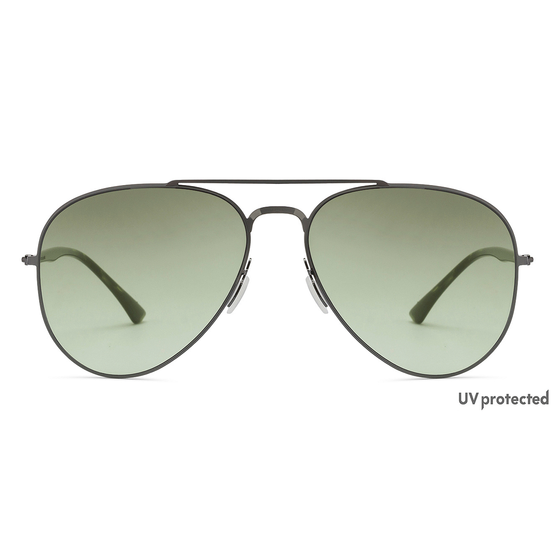 John Jacobs Online Gunmetal Full Rim Aviator left side