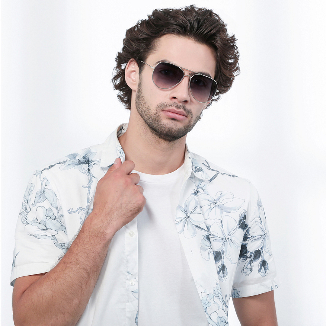 John Jacobs Silver Full Rim Aviator left side