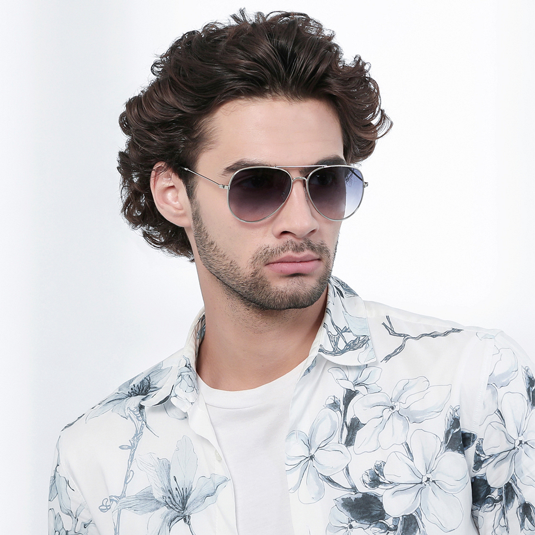 John Jacobs Silver Full Rim Aviator left side