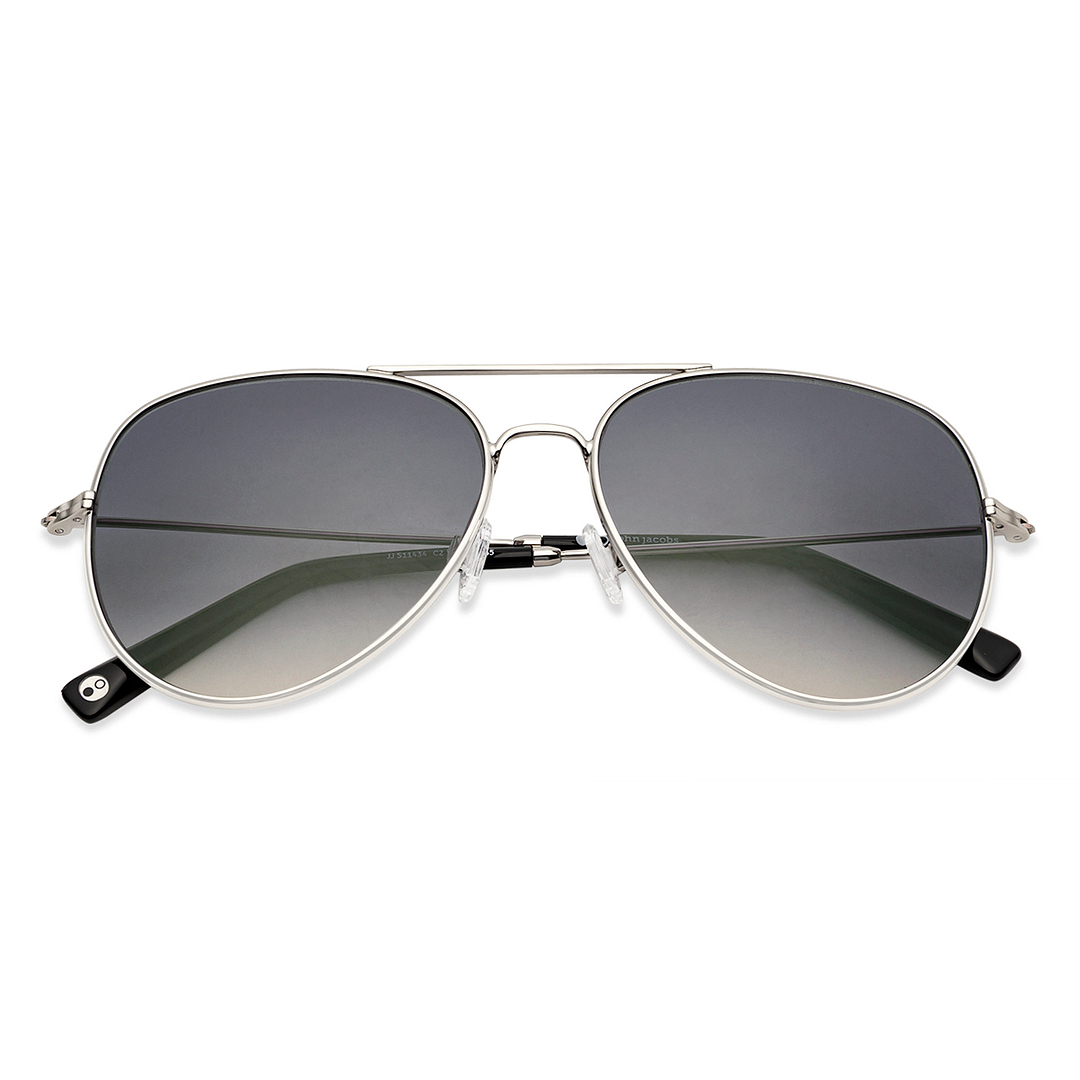 John Jacobs Silver Full Rim Aviator left side