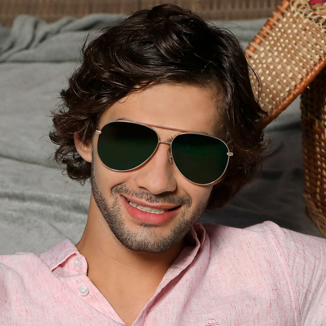 John Jacobs Gold Full Rim Aviator left side