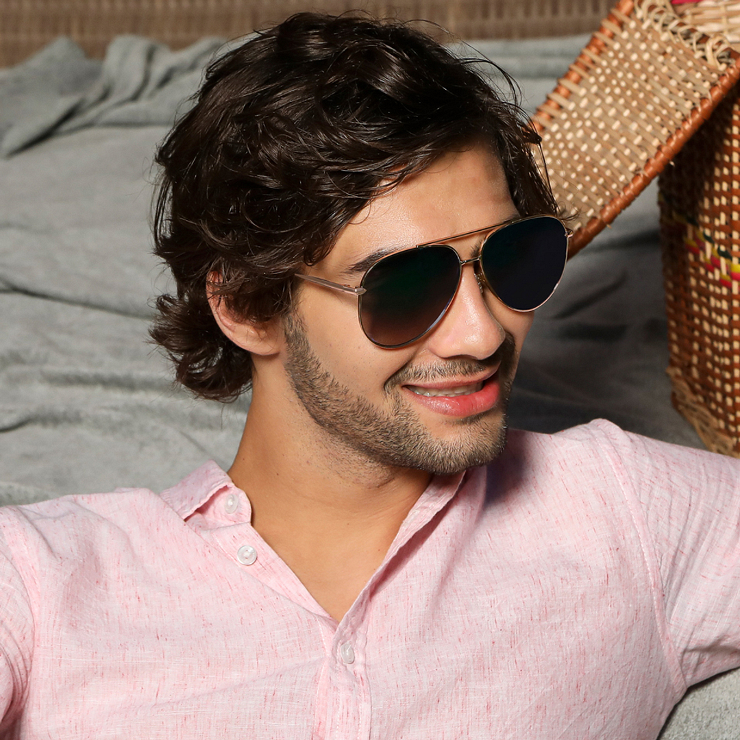 John Jacobs Gold Full Rim Aviator right side