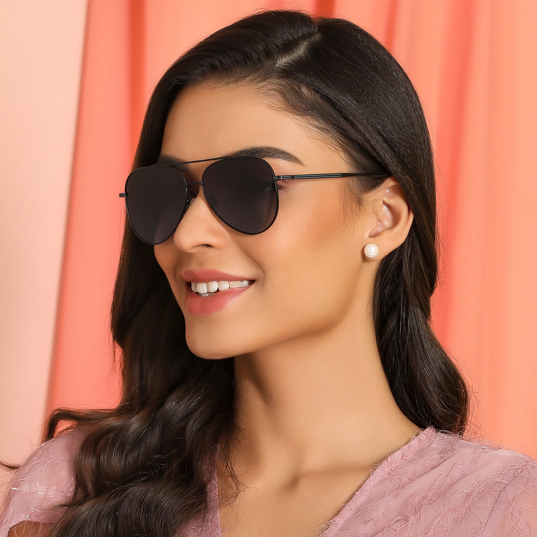 John Jacobs Online Black Full Rim Aviator left side