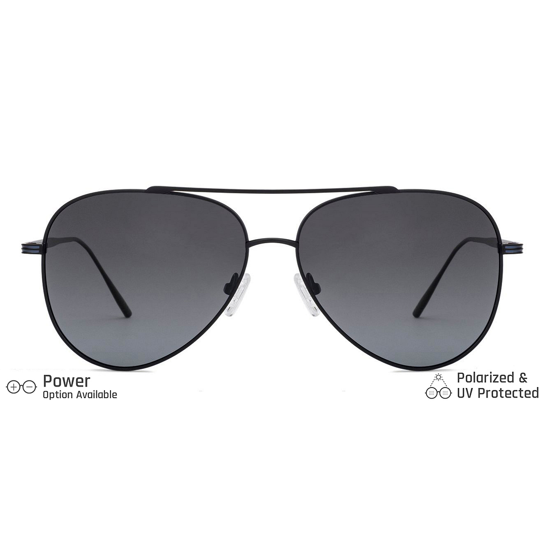 John Jacobs Online Black Full Rim Aviator left side