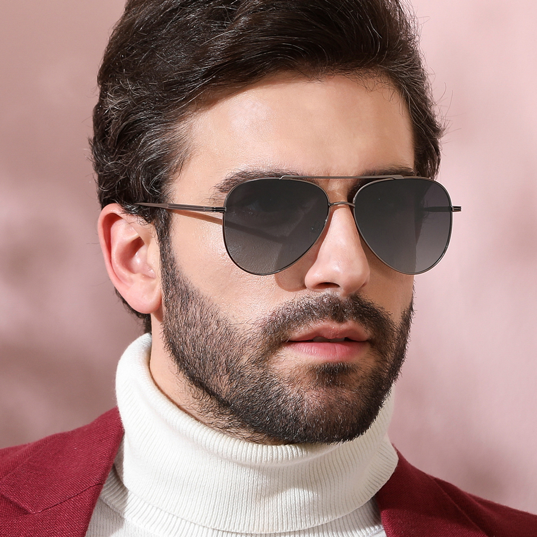 John Jacobs Online Gunmetal Full Rim Aviator right side