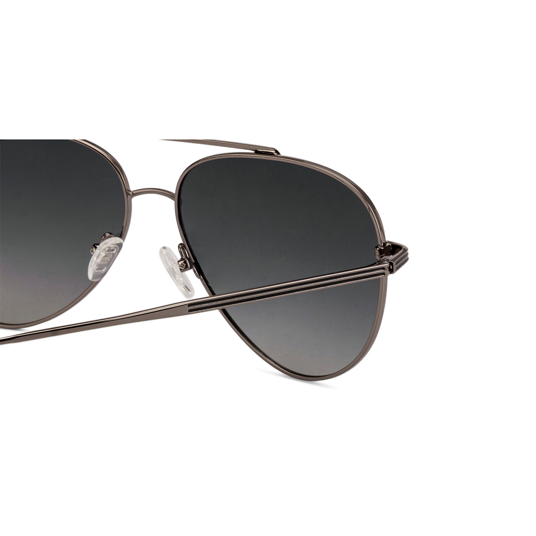 John Jacobs Online Gunmetal Full Rim Aviator left side