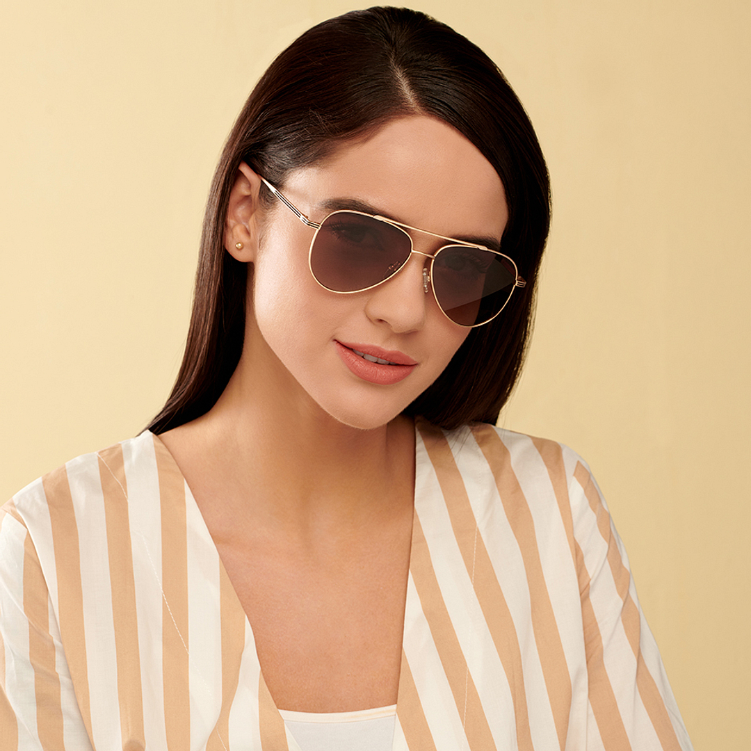 John Jacobs Online Gold Full Rim Aviator right side