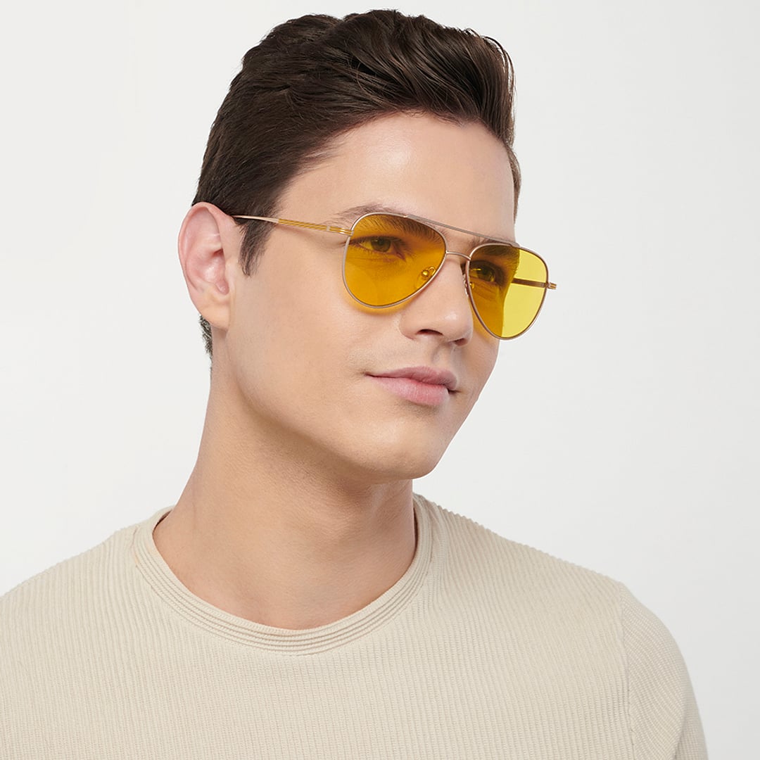 John Jacobs Gold Full Rim Aviator right side
