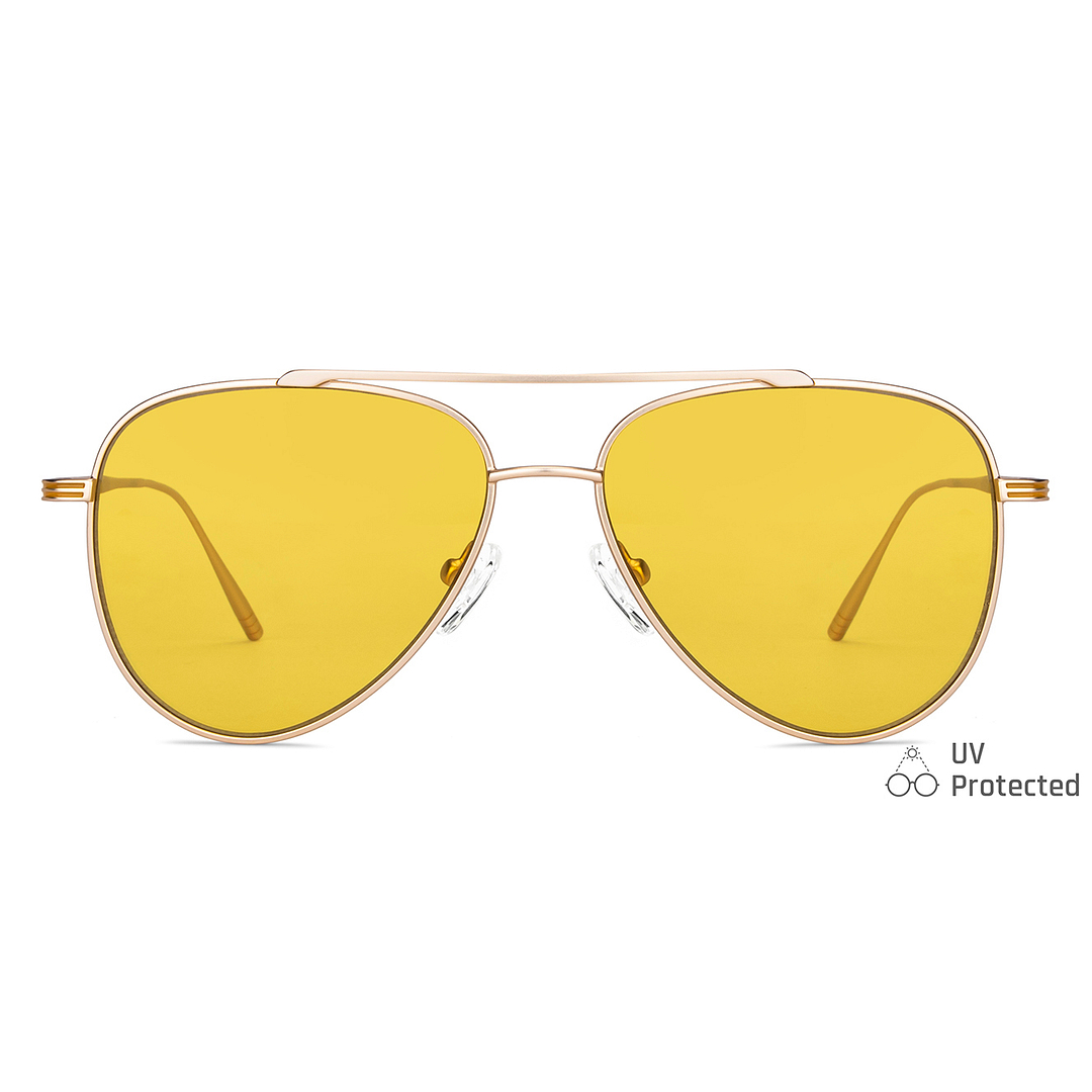 John Jacobs Gold Full Rim Aviator left side