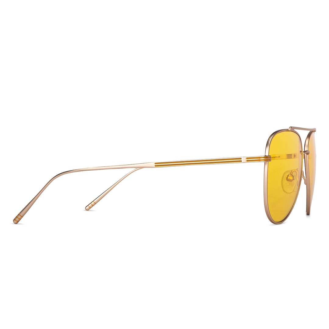 John Jacobs Gold Full Rim Aviator left side
