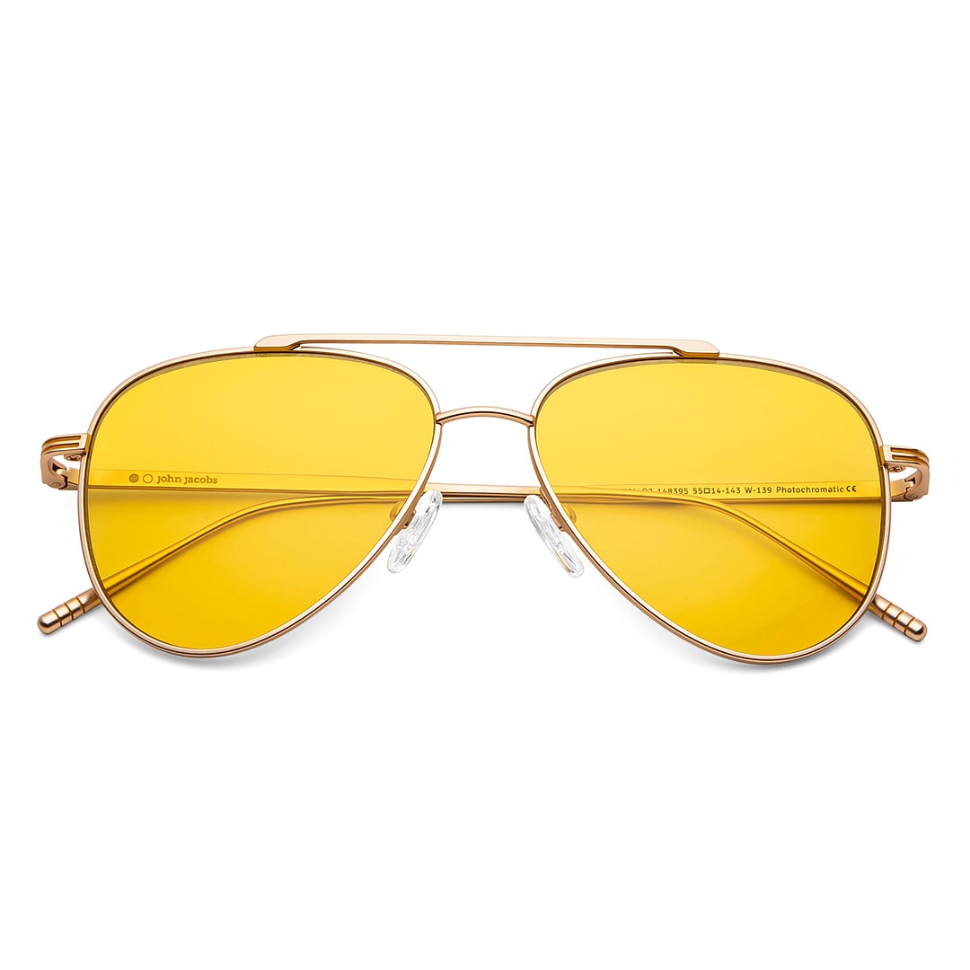 John Jacobs Gold Full Rim Aviator left side