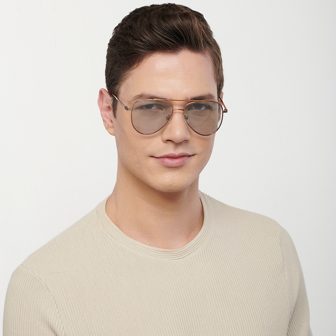 John Jacobs Gold Full Rim Aviator right side
