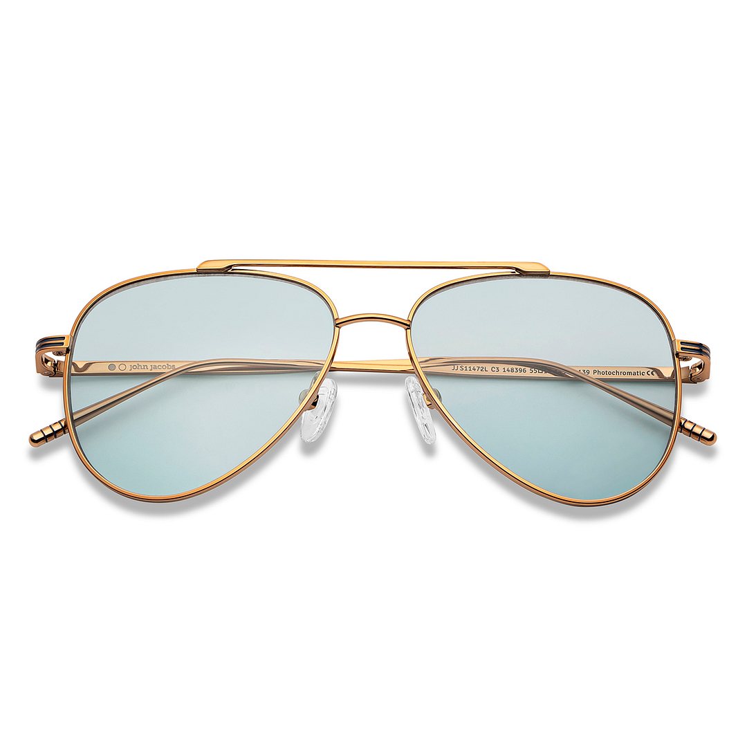 John Jacobs Gold Full Rim Aviator left side
