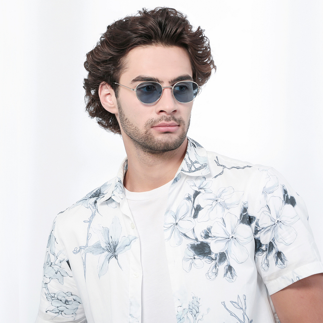 John Jacobs Online Sky Blue Full Rim Round right side