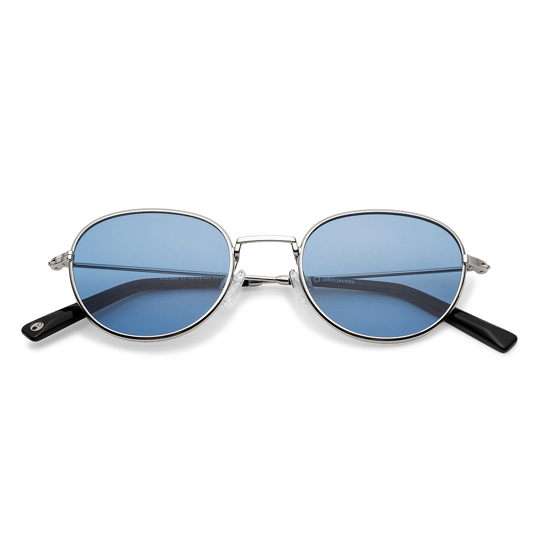 John Jacobs Online Sky Blue Full Rim Round right side