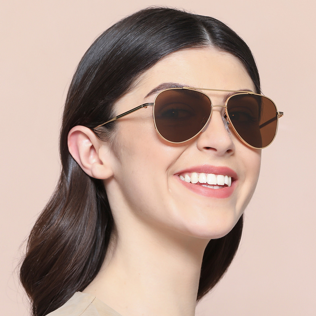 John Jacobs Gold Full Rim Aviator right side