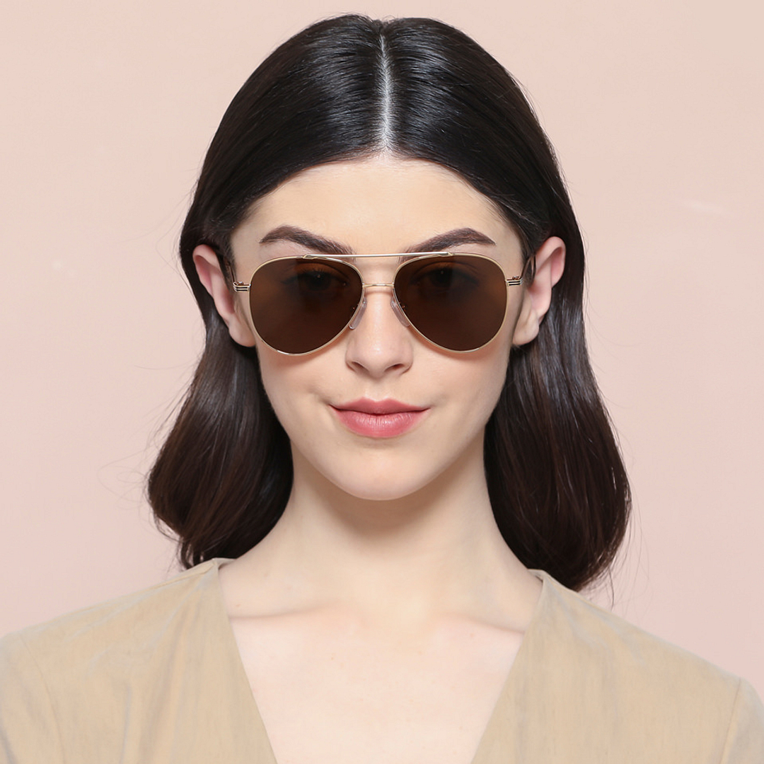 John Jacobs Gold Full Rim Aviator right side