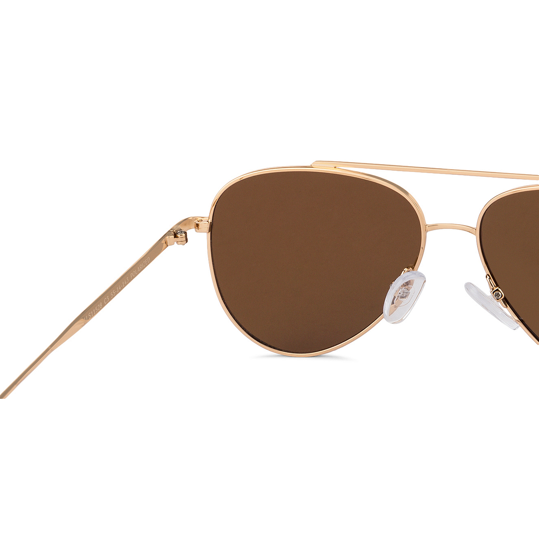 John Jacobs Gold Full Rim Aviator left side