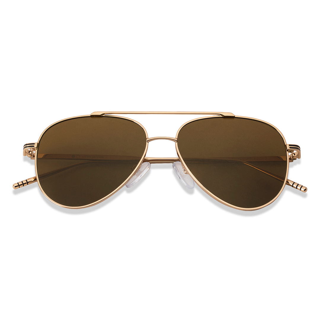 John Jacobs Gold Full Rim Aviator right side