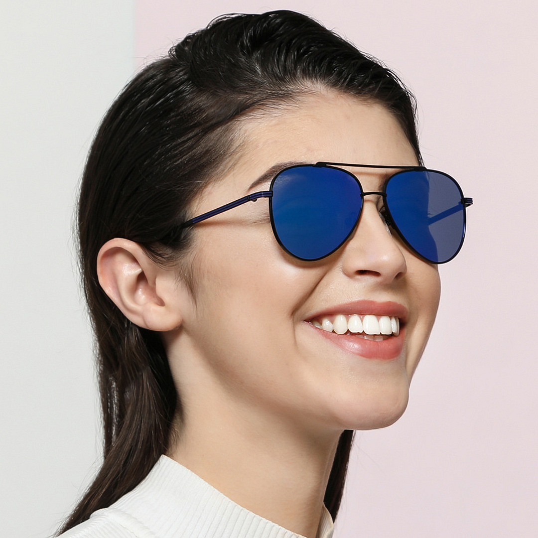 John Jacobs Black Full Rim Aviator left side