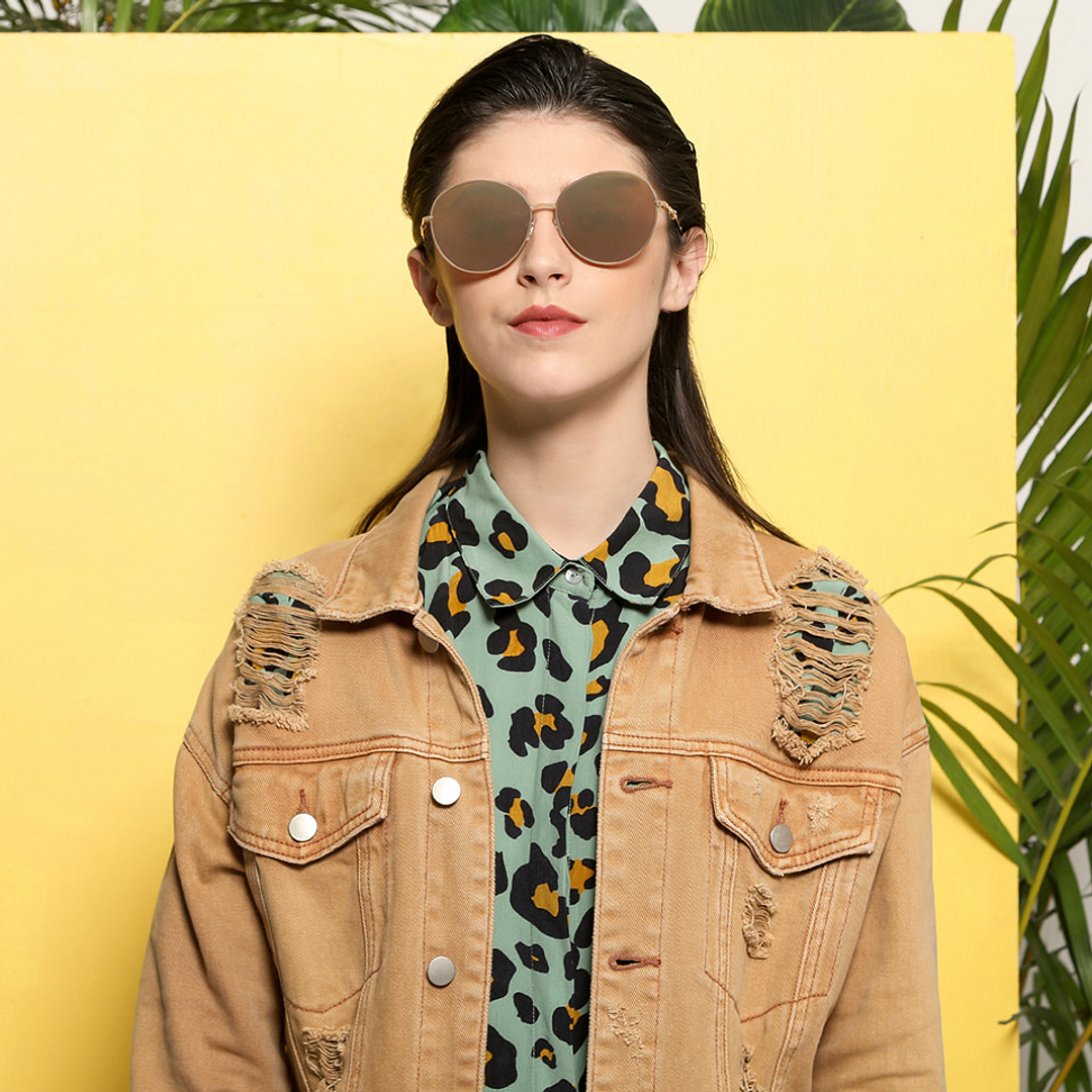 John Jacobs Online Gold Full Rim Round left side