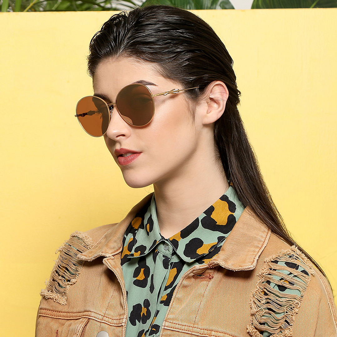 John Jacobs Online Gold Full Rim Round left side