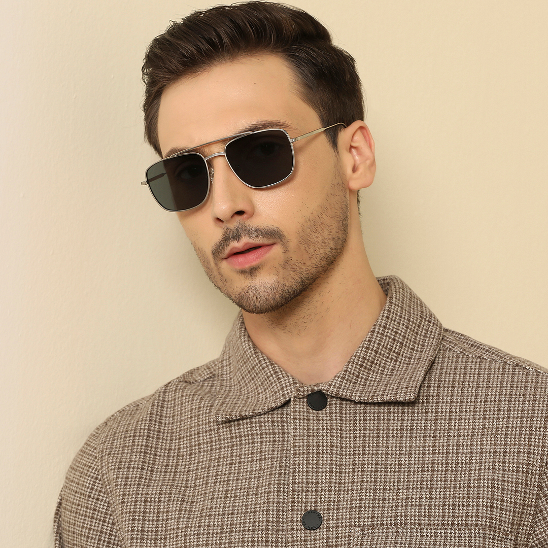 John Jacobs Silver Full Rim Square left side