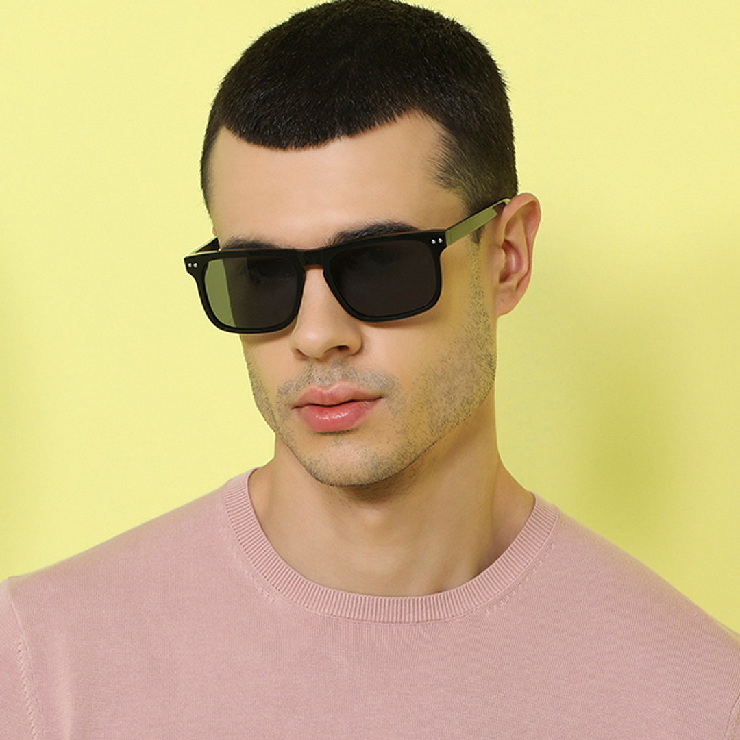 John Jacobs Black Full Rim Square left side