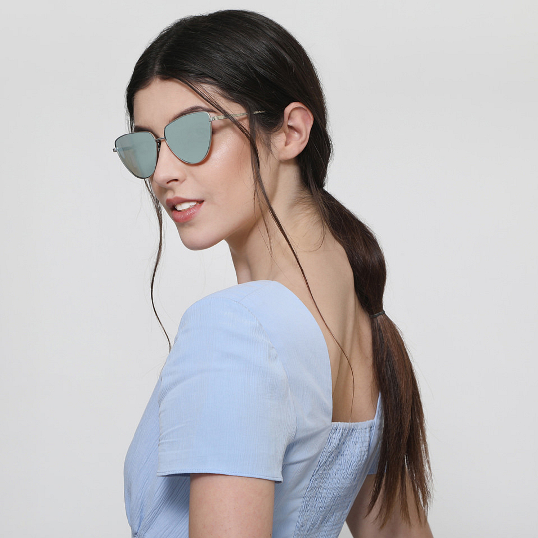 John Jacobs Online Silver Full Rim Cat Eye left side