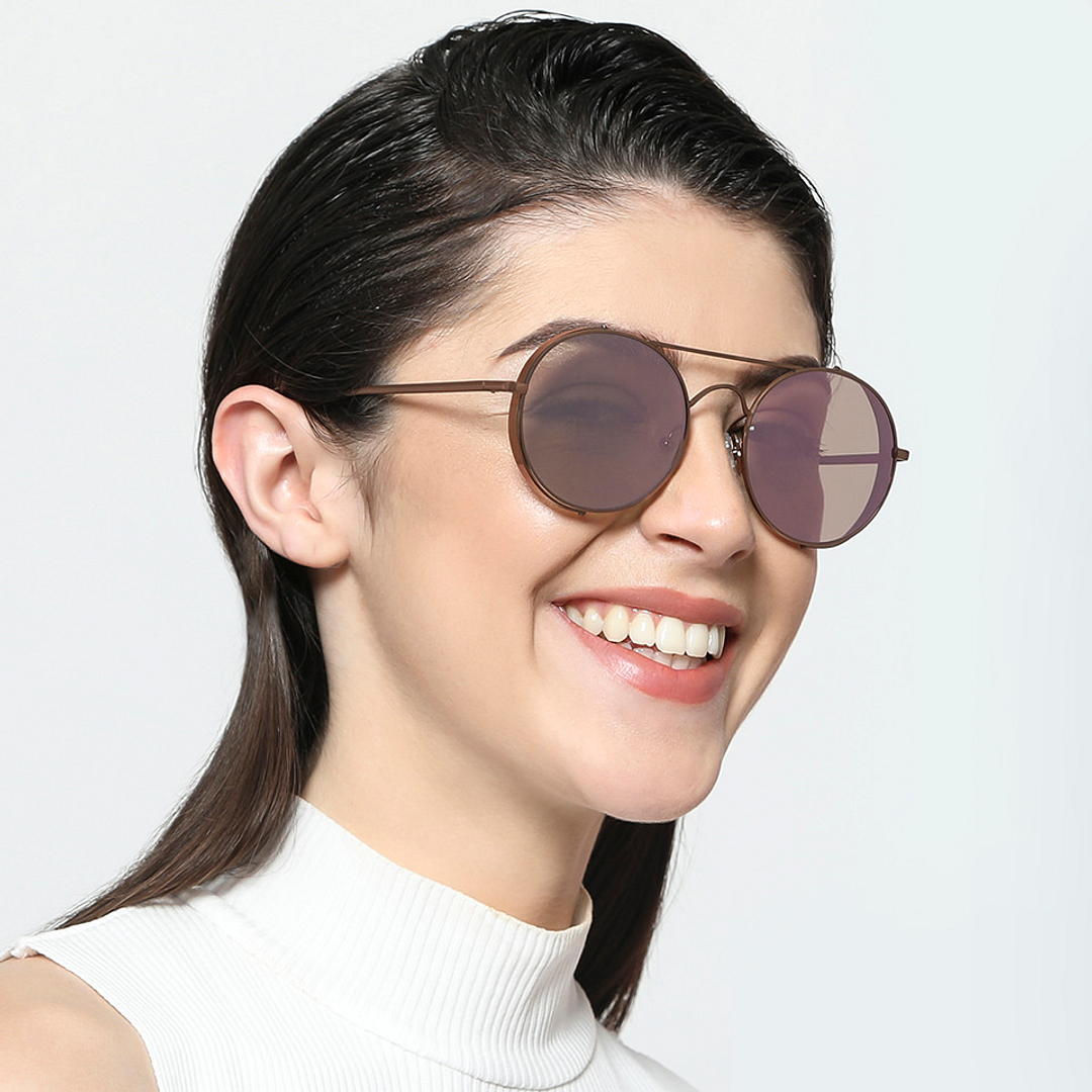 John Jacobs Brown Full Rim Round left side