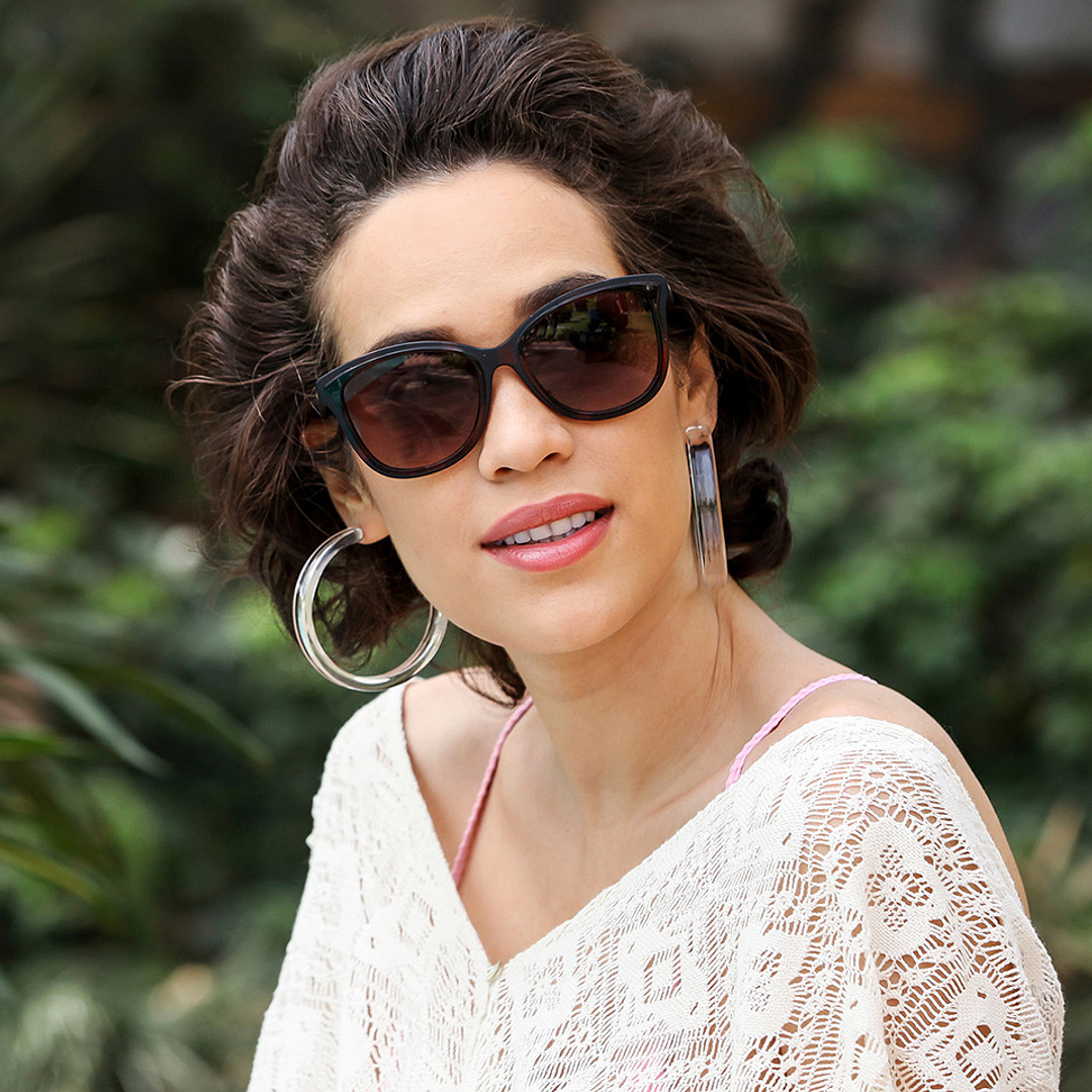 John Jacobs Online Light Brown Full Rim Cat Eye left side