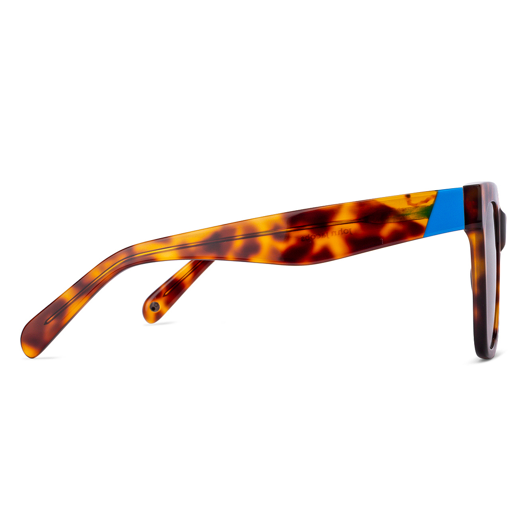 John Jacobs Light Brown Full Rim Square right side