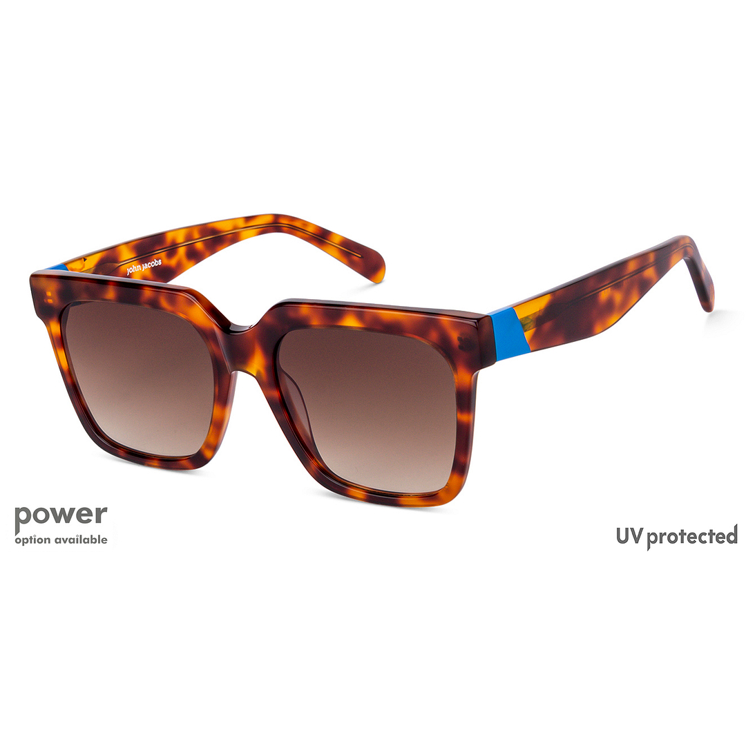 John Jacobs Light Brown Full Rim Square right side