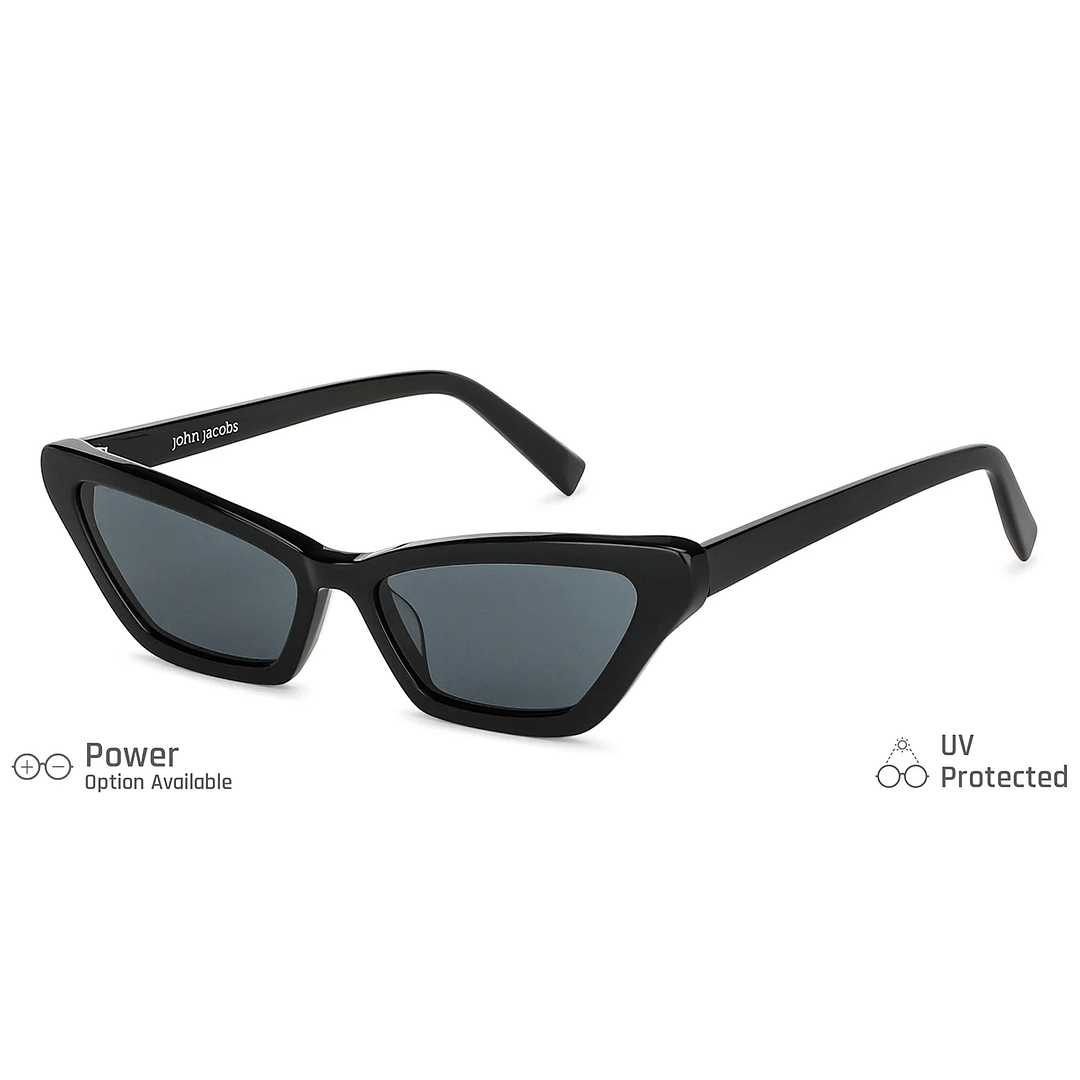 John Jacobs Black Full Rim Geometric right side