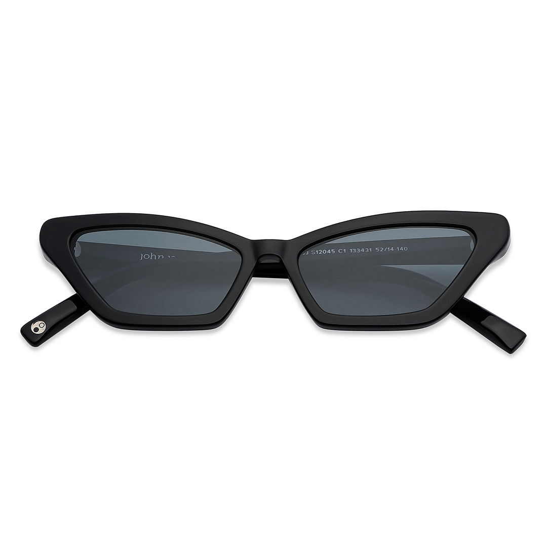 John Jacobs Black Full Rim Geometric left side