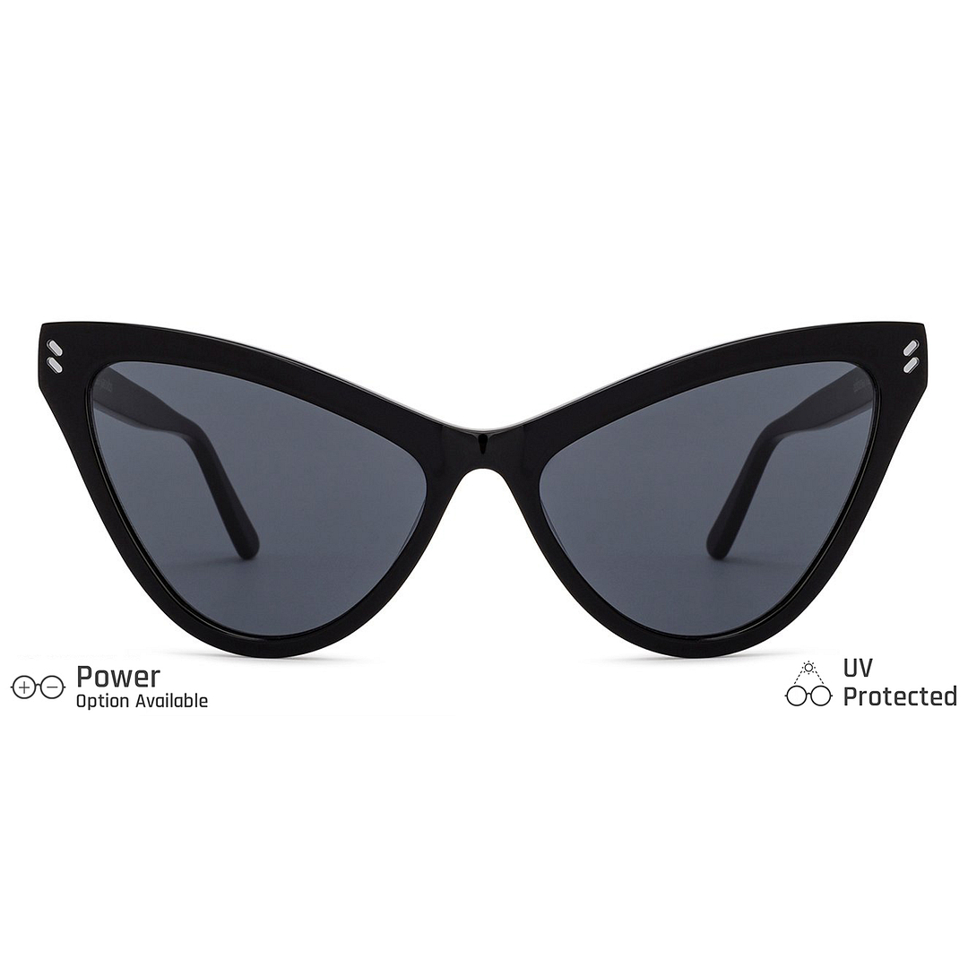 John Jacobs Black Full Rim Cat Eye left side
