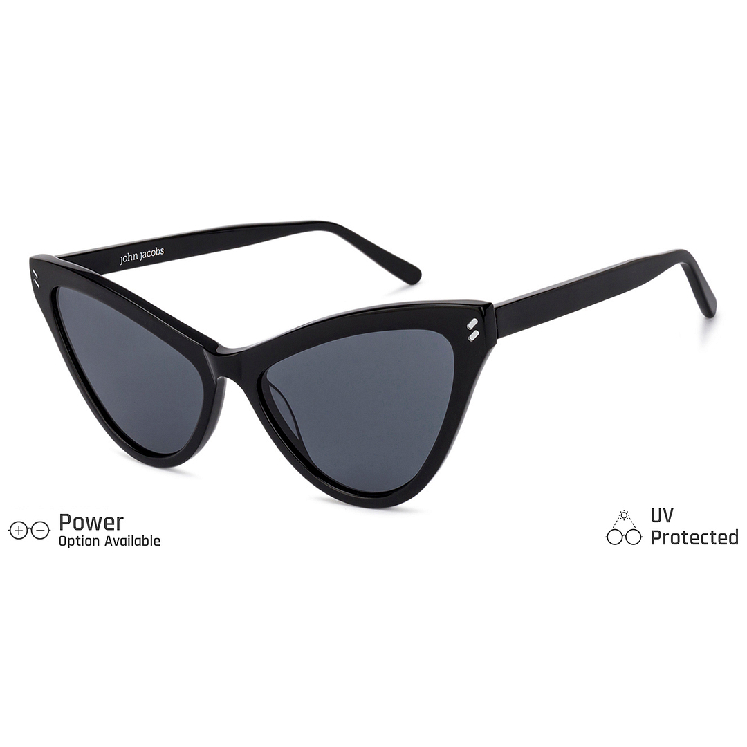 John Jacobs Black Full Rim Cat Eye right side