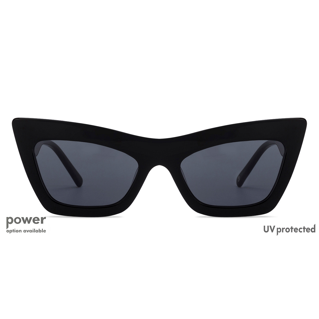John Jacobs Black Full Rim Cat Eye left side