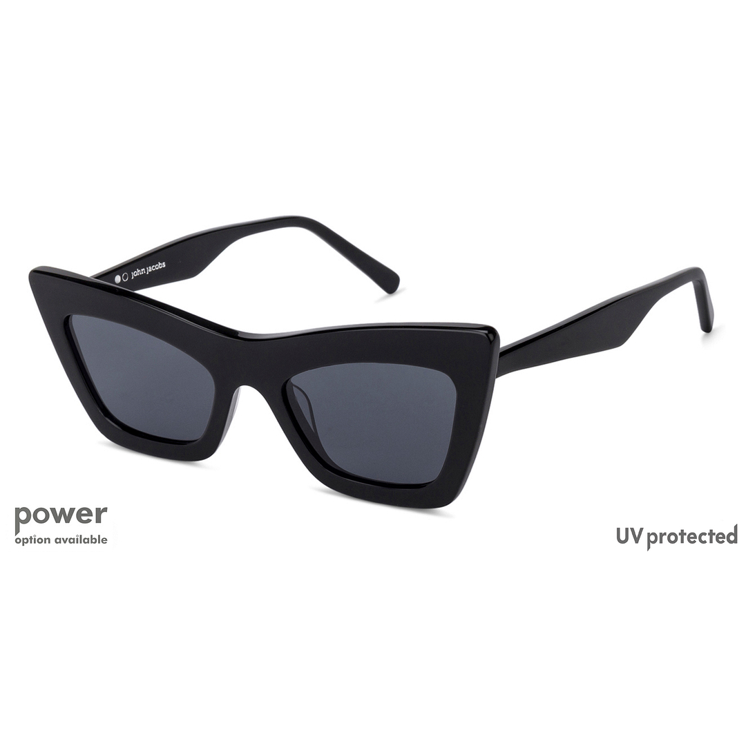 John Jacobs Black Full Rim Cat Eye right side