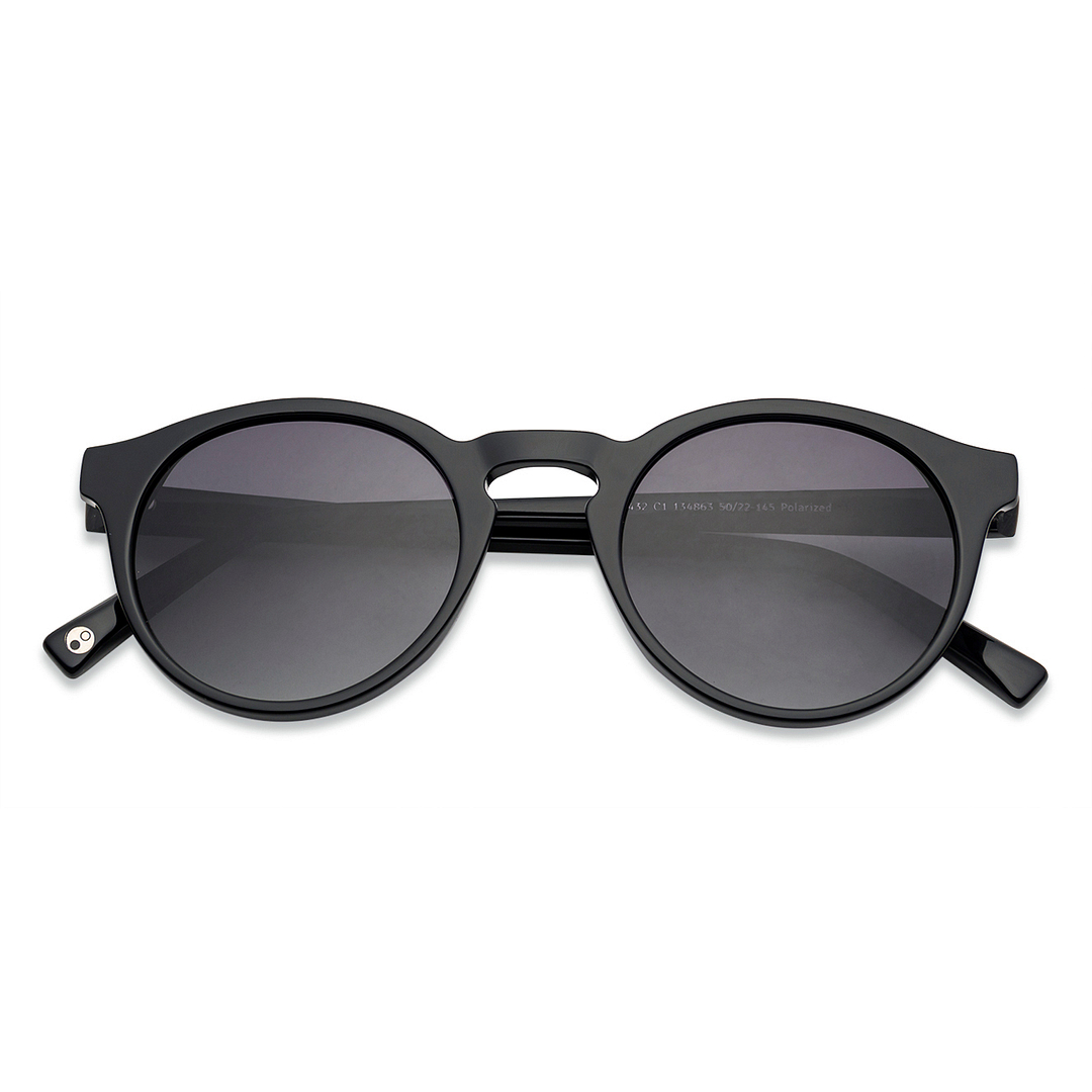 John Jacobs Black Full Rim Round left side