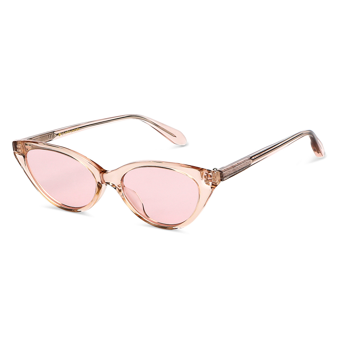 John Jacobs Online Pink Transparent Full Rim Cat Eye right side