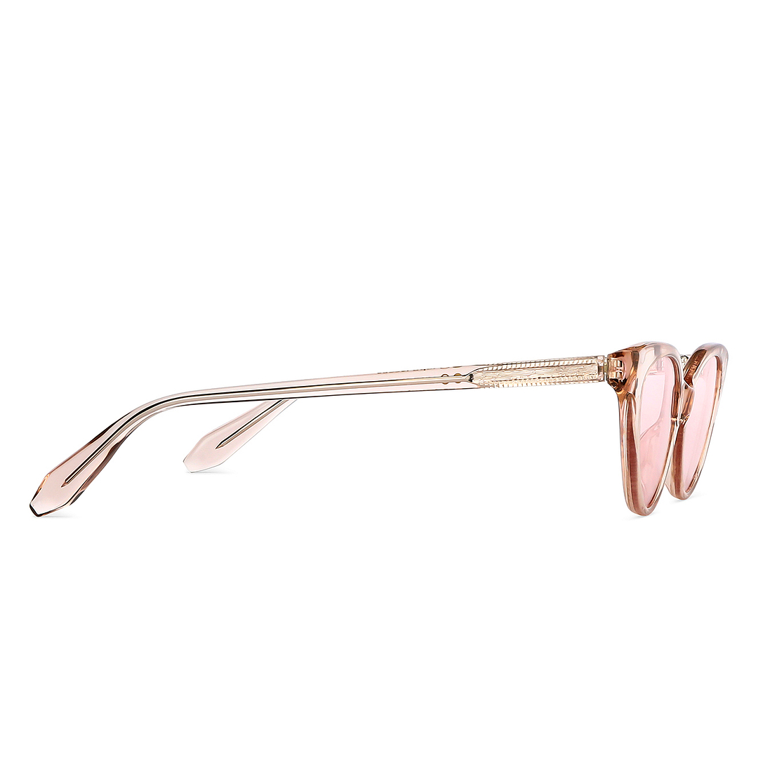 John Jacobs Online Pink Transparent Full Rim Cat Eye left side