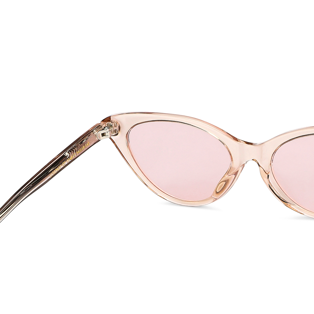 John Jacobs Online Pink Transparent Full Rim Cat Eye right side