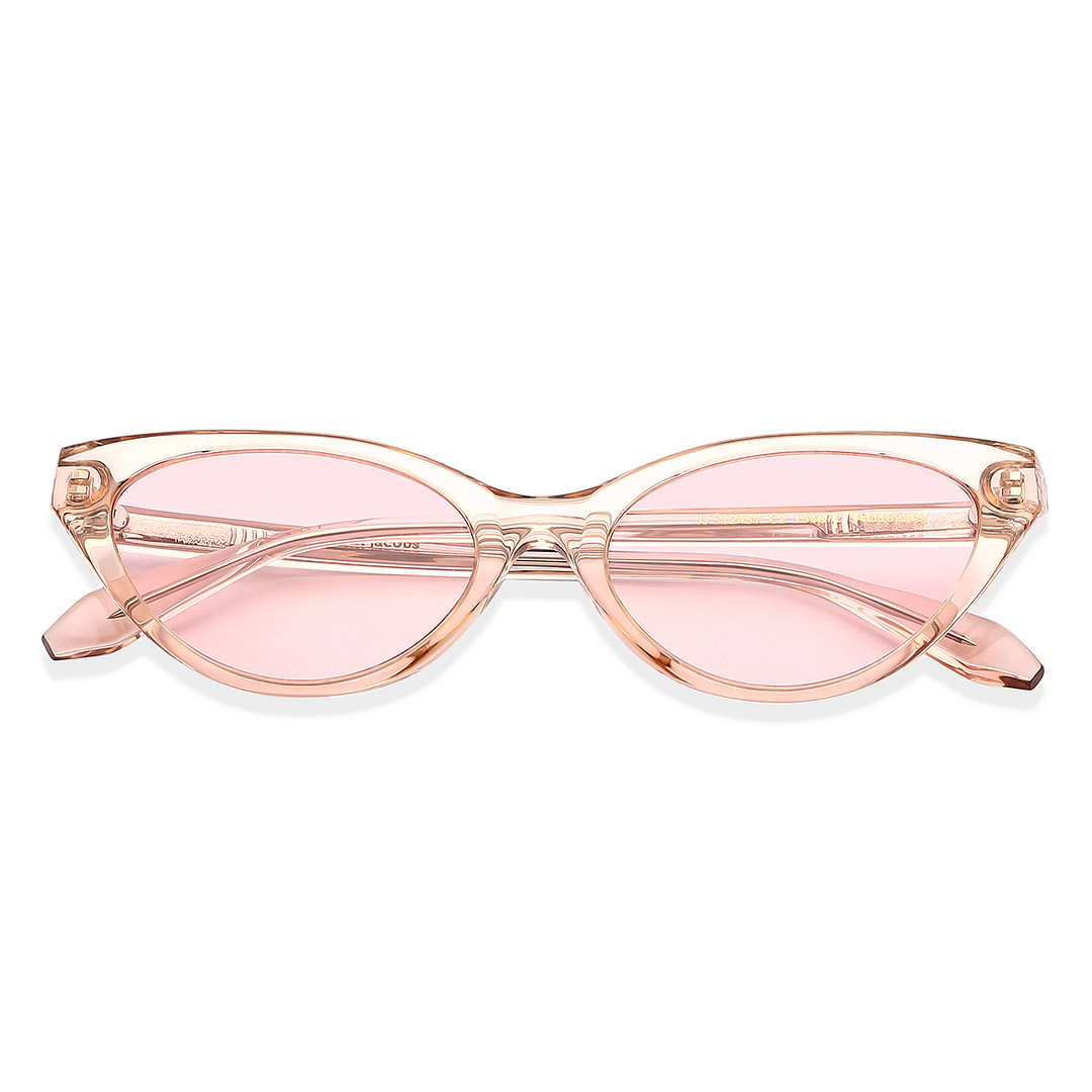 John Jacobs Online Pink Transparent Full Rim Cat Eye left side