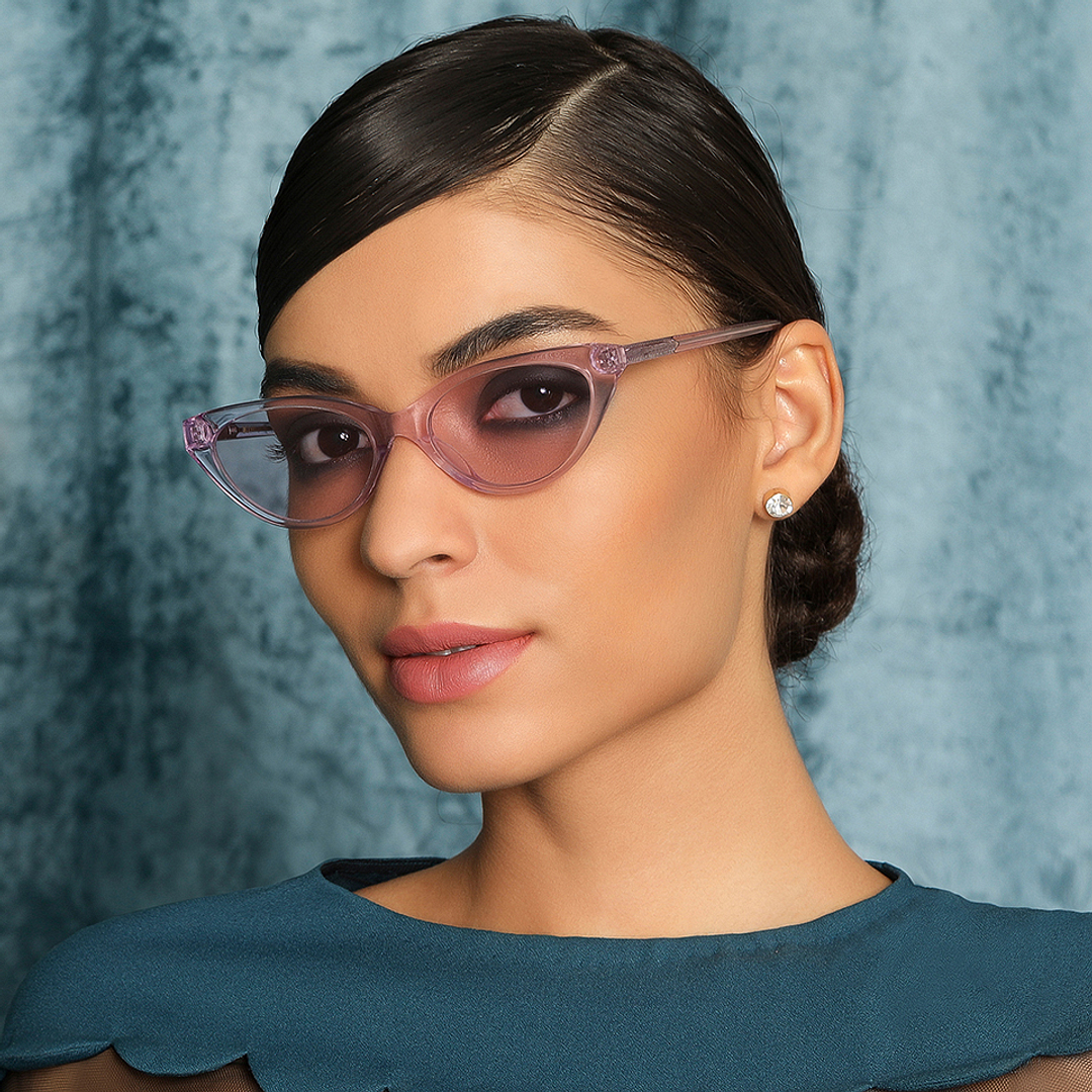 John Jacobs Online Purple Transparent Full Rim Cat Eye right side