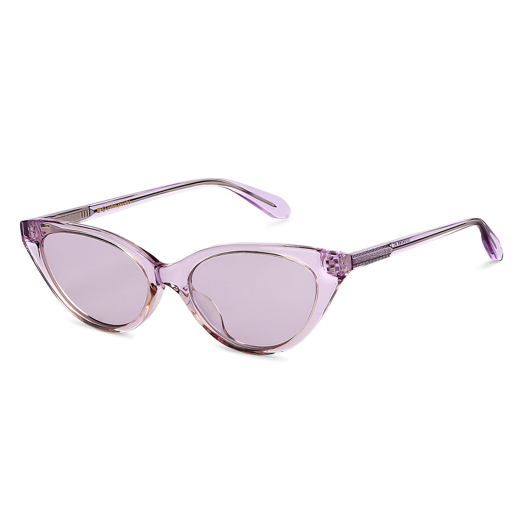 John Jacobs Online Purple Transparent Full Rim Cat Eye right side