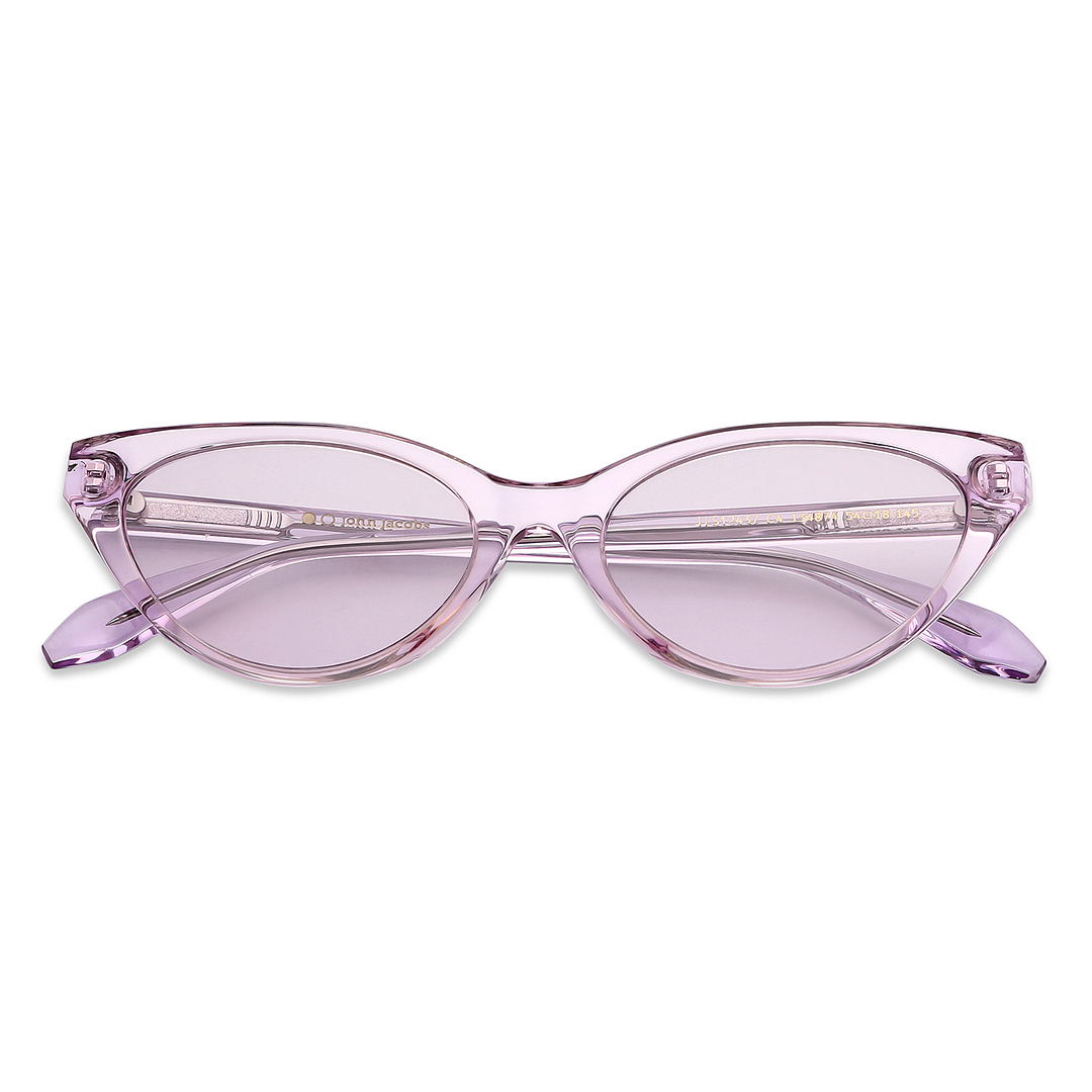 John Jacobs Online Purple Transparent Full Rim Cat Eye left side